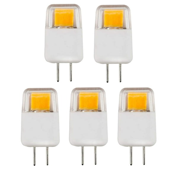 CBConcept UL Listed, 12 Volt G6.35 LED Light Bulb, 5 Pack, Epistar COB 1.7 Watt, Dimmable, 220 Lumen, Pure White 6000K, 360 Degree Beam Angle, 20W Equivalent, Halogen Replacement Bulb