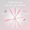 thumbnail image 2 of HeartGoods 50 Pcs Disposable Mascara Wands, Spiral Lash Spoolies with Crystal Handles, Pink Eyelash and Eyebrow Brush Set for Makeup Application and Grooming, 2 of 7