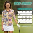 thumbnail image 7 of Uorisanigo Colorful Mandala Women's 3/4 Sleeve Athletic Golf Shirts Fashionable Comfortable Women's Dry-Fit Golf Polo Shirts Relaxed Tennis Tops Comfortable Outing Wear Size M, 7 of 7