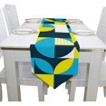 thumbnail image 4 of Coolnut Rectangle Cloth Table Runner, Geometric Squares Triangles Table Cover 13"x70"for Wedding Birthday Holiday, 4 of 5