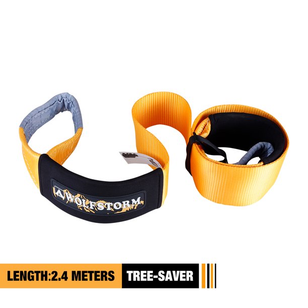 WOLFSTORM 4" x 8FT Tree Saver Winch Recovery Tow Strap 4x4 Offroad Tow