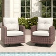 thumbnail image 3 of Layinsun 2 Pieces Patio Furniture Set with Swivel Chairs, Rattan Wicker Rocking Glide Chairs, 3 of 8