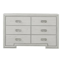 Furniture of America Elres Adult Transitional 6-Drawer Dresser, Rustic White