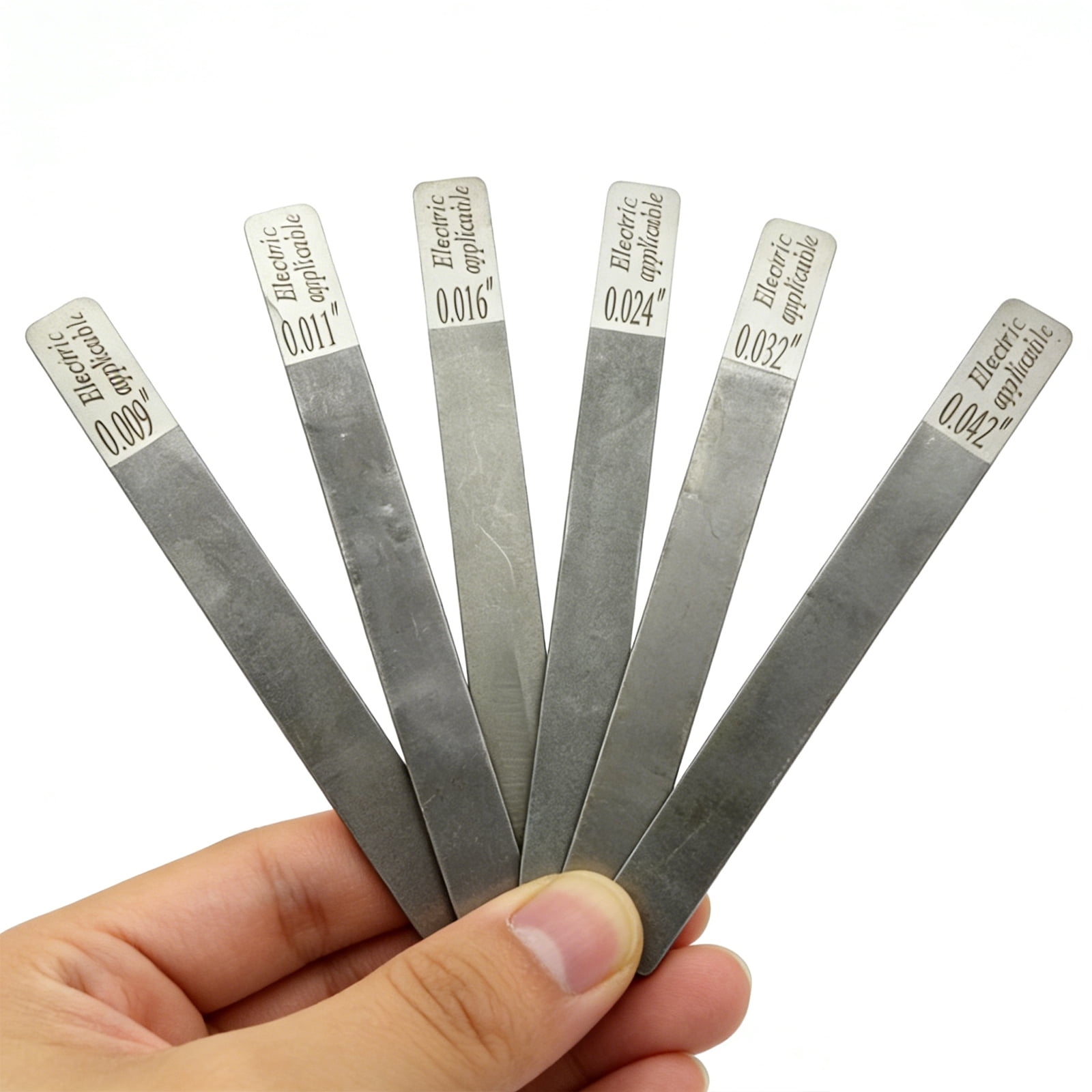Hersfrd 6Pcs Guitar Nut Fret File Multifunctional Fret Crowning Files Slot Luthier Repair Tool Guitar Nut Frets Cleaning Tools for Electric Acoustic Guitars & Bass Care (Electric 09-42)