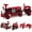 Red+Black, variant on Costway 3-Seater Ride on Train Set Trackless, 12V Ride on Toy Car with 2 Removable Chairs Red+Black