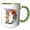 Green/White, variant on 3drose, Pretty Floral Monogram D, 11oz Mug