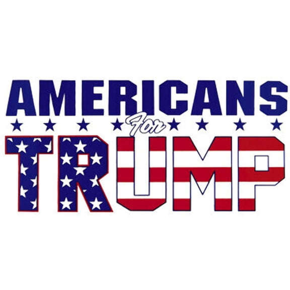 Americans For Trump White USA Overlay Vinyl Decal Bumper Sticker