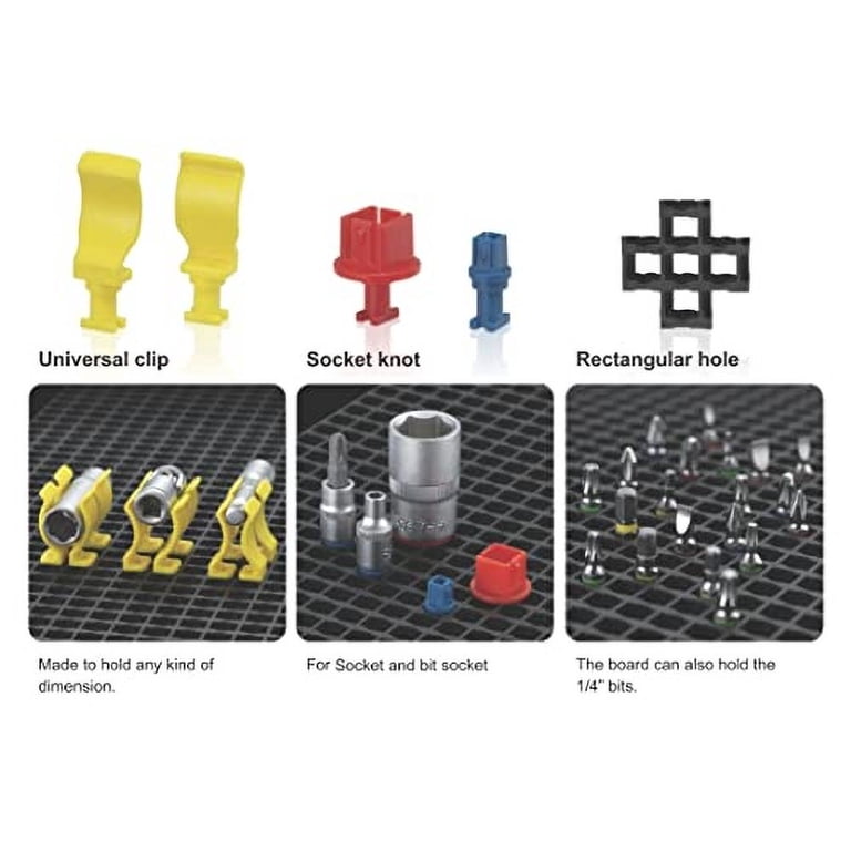FREE ZONE Universal Clips - 60-Piece Accessory Set For Tool Organizer & Pegboard Systems