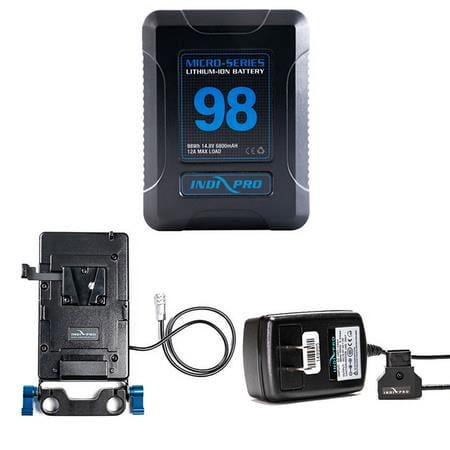 UPC: 0753215924318 | Micro-Series 98Wh V-Mount Li-Ion Battery Kit for Blackmagic Pocket Cinema Camera 6K/4K with 15mm Rod  D-Tap Pro Battery Charger