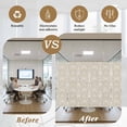 thumbnail image 5 of Beige Damask Window Privacy Film, Vintage Country Scroll Floral Patterned Static Cling UV Sun Blocking Heat Control Window Tint Day and Night, Non-Adhesive One Way Windows Privacy Cover 17.7''x78.7'', 5 of 7