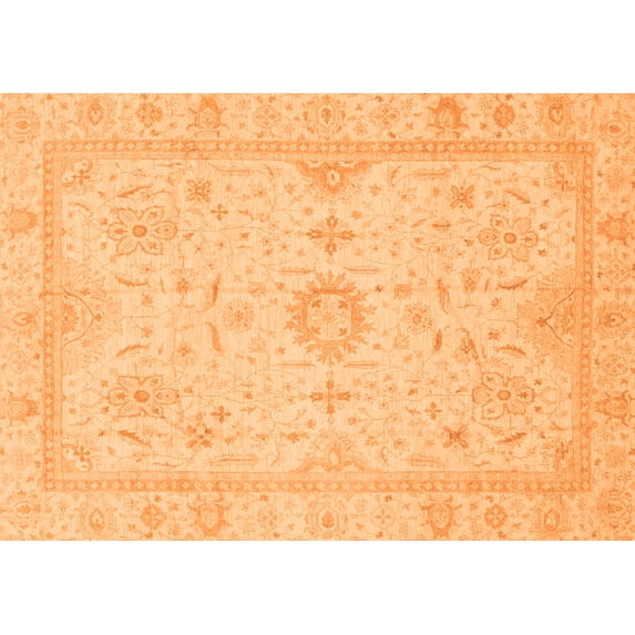 Ahgly Company Indoor Rectangle Oriental Orange Traditional Area Rugs, 3' x 5'