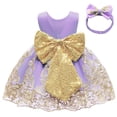 thumbnail image 1 of Vestido CMMCHAAH para niñas pequeñas, color morado, de 2 a 3 años, 1 of 5
