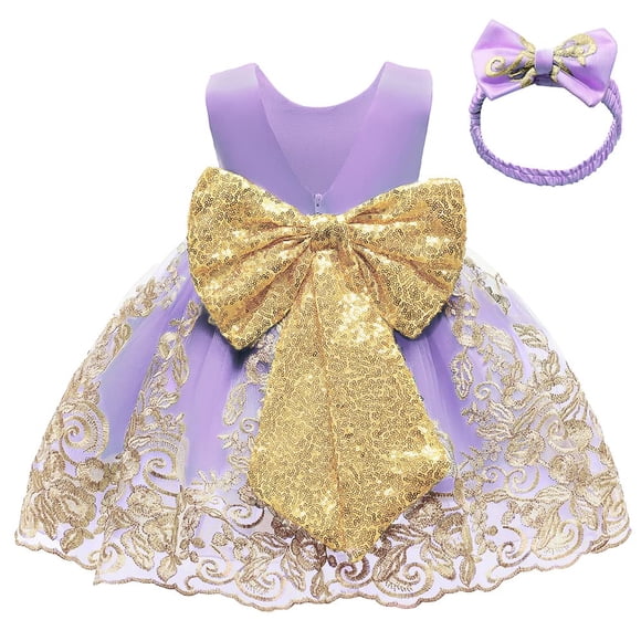 Vestido CMMCHAAH para niñas pequeñas, color morado, de 2 a 3 años
