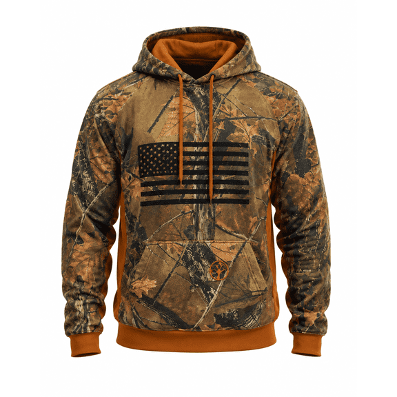 TrailCrest by Treel Men's Hoodie Sweatshirt - Comfortable, Stylish Camo Jacket for Outdoor Activities, Hunting and Casual Wear, Camo & Brown, 2X