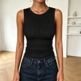 thumbnail image 2 of GUACER Women's Ribbed Knit Tank Tops, Crew Neck Sleeveless Loose Cami Top, Casual Basic Camisole, 2 of 5