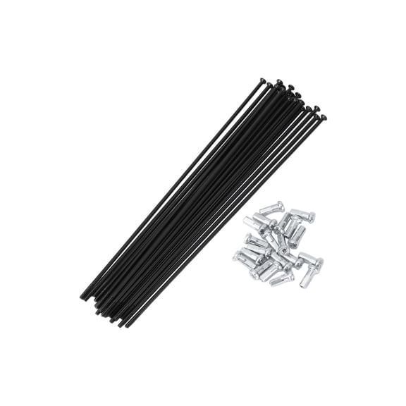 20 Set 14G Straight Pull Bicycle Spokes 152mm Straight Pull Bike Wheel Spokes Carbon Steel Black