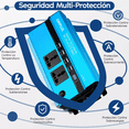 thumbnail image 4 of Inversor De Corriente Dual 1000w Con 4 Usb 12 Vcc A 110 Vca Azul, 4 of 4