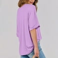 thumbnail image 5 of Womens Summer Tops Cotton Red Shirts for Women Trendy Crew Neck Tops Grey Clearance Deals, 5 of 6