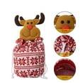 thumbnail image 3 of Christmas Knitted Doll Gift Bags – 9.8"x5.1" Fabric Drawstring Candy Bags with Santa, Snowman, Bear – Reusable Holiday Treat Bags for Kids, Party, Presents, 3 of 4