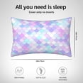 thumbnail image 4 of KLL Rainbow Scales Pattern Silk Pillowcase for Hair and Skin Standard Size 20"X 30" Soft Breathable Pillow Covers for Sleeping, 4 of 7
