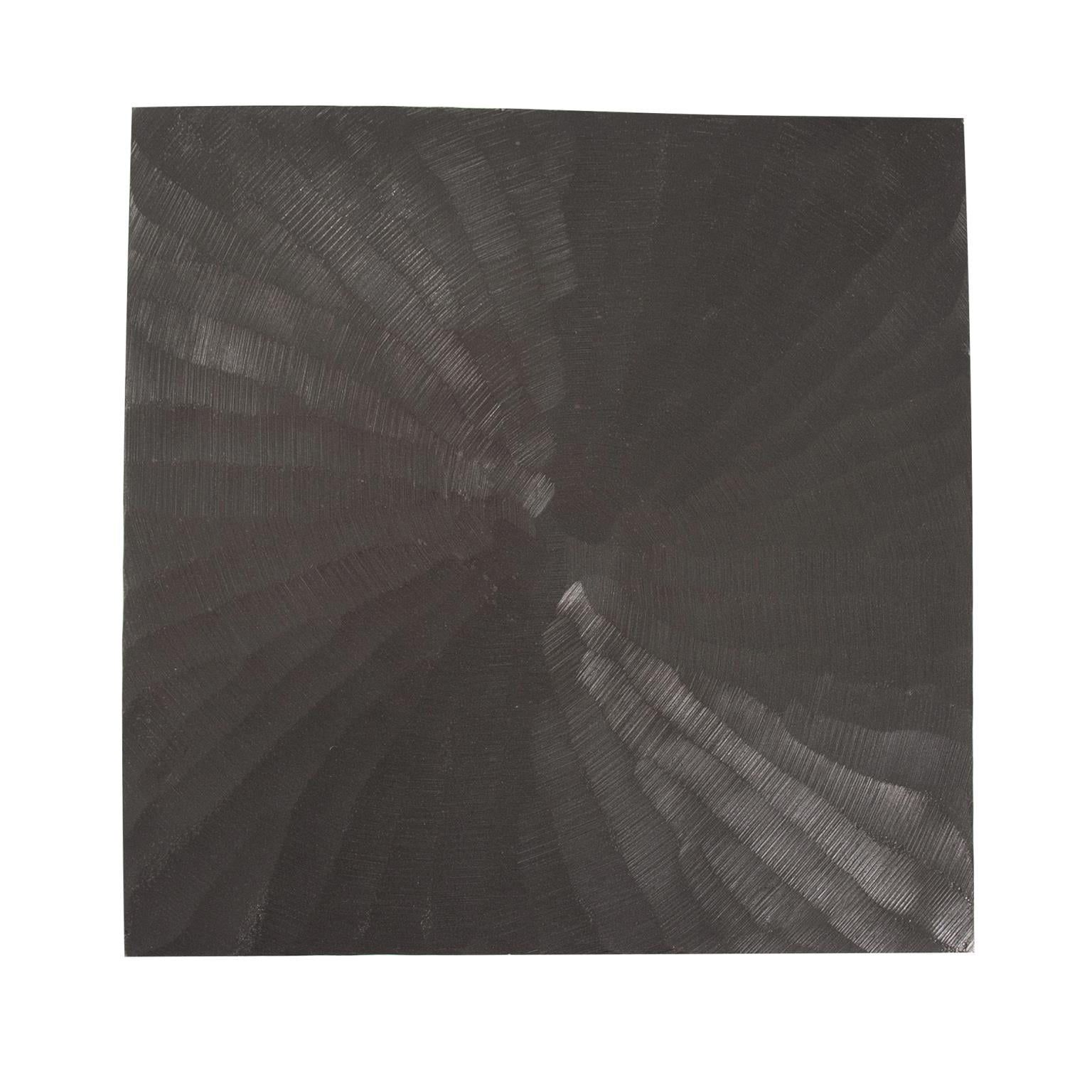 Tyler Dillon Square Graphite Chiseled Metal Martini Accent Table
