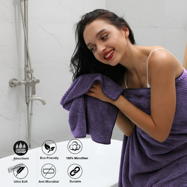 Smuge 4 Pack Extra Large Bath Towels 35x70 Inches, 600 GSM, Quick