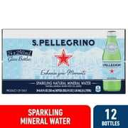 S.Pellegrino Sparkling Natural Mineral Water, 202.8 fl oz, 24 Pack Glass Bottles