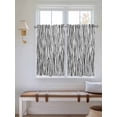 thumbnail image 2 of Black White Lines 2 Panel Kitchen Curtains for Windows, Retro Stripes Texture Minimalist Art Bathroom Privacy Curtain, Home Décor Window Treatment for Bedroom/Living Room 55"x45", 2 of 6