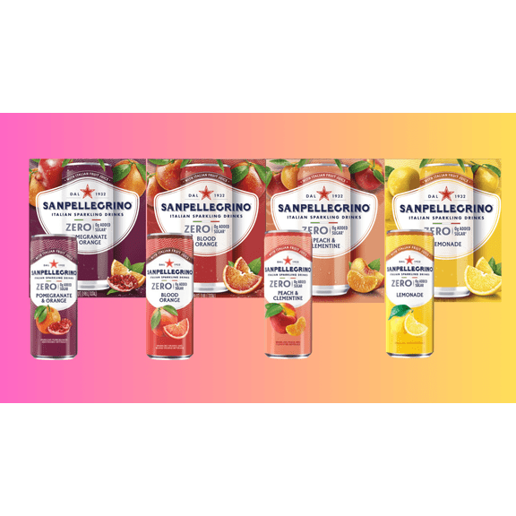 Sanpellegrino Zero Sugar Italian Sparkling Drink Variety Pack, 4 Flavors, 24 Cans Total (11.15 fl oz Each)