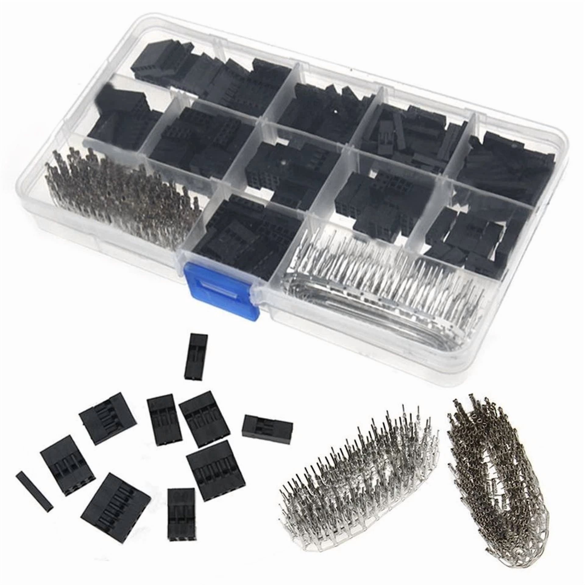 CIRCLE- Tc10 0.1 Dupont Wire Jumper Pin Header Connector Kit And M/F Crimp Pins 620 Pcs