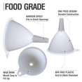thumbnail image 7 of Plastic Funnels - 3 Pack Round Funnels for Filling Bottles, Jars & Containers - Set with Holders - For Kitchen & Automotive Use, 7 of 7