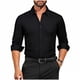 thumbnail image 2 of pstuiky mangas largas para hombre, Camisa de manga larga con botones y elástico para hombre, informal, de color liso y a la moda salir tops xxxl, 2 of 6