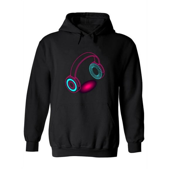 Glowing Headphones. Hoodie Women -Image by Shutterstock, Female 3X-Large
