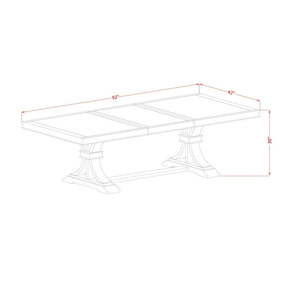 Luxe by East West Furniture Wooden Dining Table