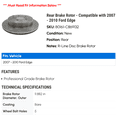 thumbnail image 2 of Rear Brake Rotor - Compatible with 2007 - 2010 Ford Edge - Raybestos, 2 of 2