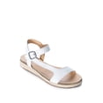 thumbnail image 3 of Lucky Brand Gabrien White Leather Espadrille Flat Suede Ankle Wedge Sandals (White Leather, 9.5), 3 of 6