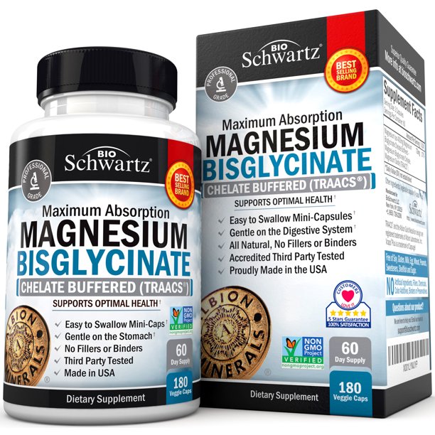 BioSchwartz Maximum Absorption Magnesium Bisglycinate Sleep, Energy