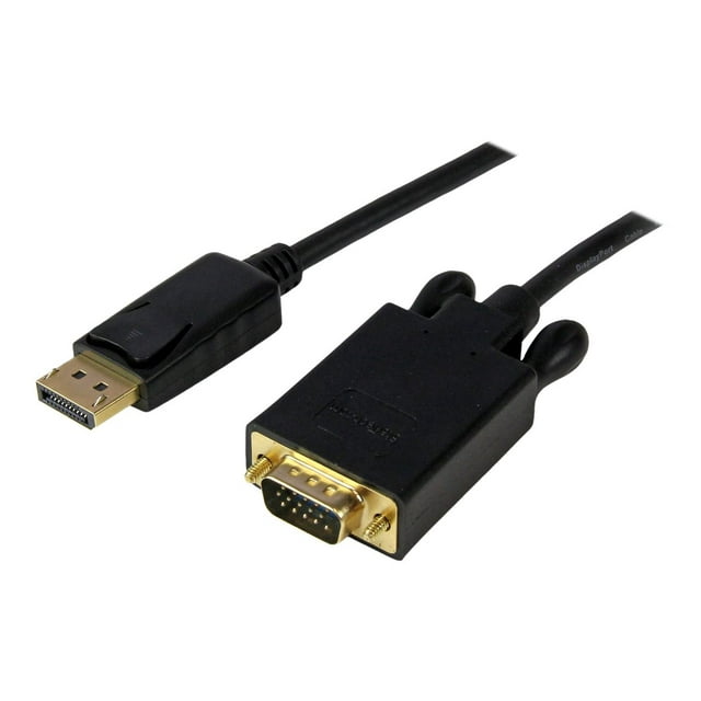 StarTech.com 6ft DisplayPort to VGA Cable - 1920 x 1200 - Active DP to VGA Adapter - DP to VGA Monitor Cable (DP2VGAMM6B) - DisplayPort cable - DisplayPort (M) to HD-15 (VGA) (M) - 6 ft - latched - black