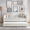 thumbnail image 6 of Harper & Bright Designs Twin Size Upholstered Daybed with Trundle, Boucle Sofa Bed Frame for Living Room and Bedroom, Beige, 6 of 16