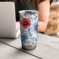 thumbnail image 4 of 20 Oz Pioneer Flower Coffee Tumbler Double Wall Insulated Stainless Steel Water Bottle | Metal Reusable Thermoses Flask with Cup Cap | Leak & Sweat Proof with Anti-Dust Lid, 4 of 7