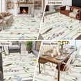 thumbnail image 5 of Spring Floral Area Rugs 8'x10', Washable Small Throw Rugs for Living Room Patio, Summer Botanical Sage Green Striped Indoor Outdoor Rug Non-Slip Low Pile Carpet Runner Reversible Floor Mats, 5 of 8