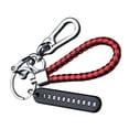 thumbnail image 3 of Maoww Car Key Keyring Anti-lost Car Phone Number Steel Buckle Keychain with Braided Rope, Black Red Rope, Silver Buckle, 3 of 8