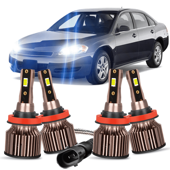 For Chevy Impala 2006-2011 2012 2013 Combo LED Headlight Bulbs High Low Beam Kit 6500K White 4 Pack