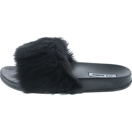 cape robbin faux fur slides