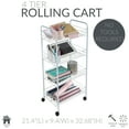 thumbnail image 3 of Simplify 4 Tier Rolling Storage Cart in White, 21.4" x 9.4" x 32.68", 3 of 9