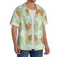 thumbnail image 4 of Honeii 's Tropical Flowers for men's short-sleeved button-up collared shirt featuring a pocket, perfect for beach vacations, and travel adventures., 4 of 5
