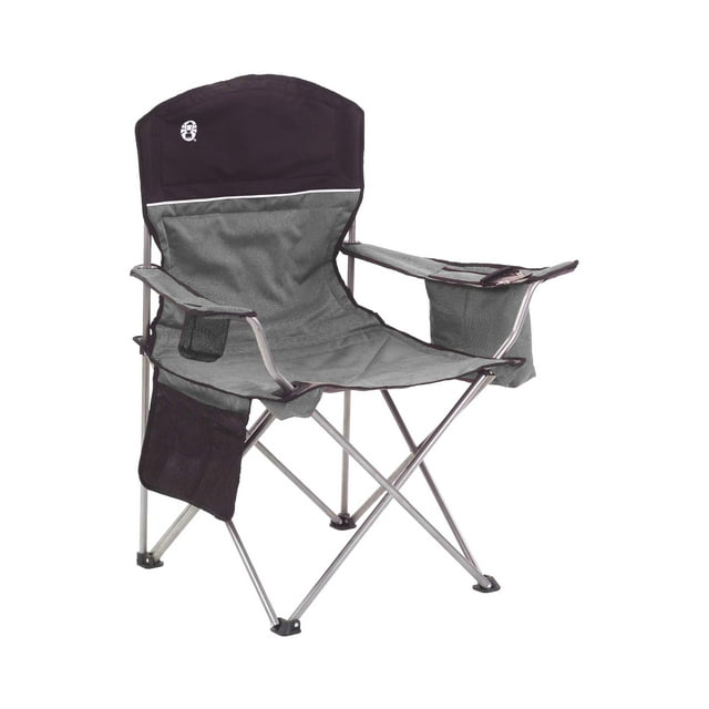 Coleman Oversized Quad Chair with Cooler and Cup Holder, Black/Gray | 2000020256