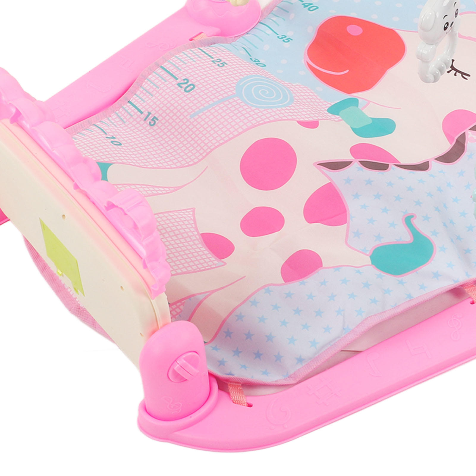 LAZIOEGR Pink Baby Gym Play Mat for Newborns & Toddlers - Multi-Color Sensory Learning Mat with Kick Piano, Rattles, Soft Light & Sound