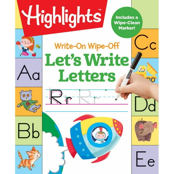 Write-On Wipe-off Let's Write Letters: Handwriting Practice for Kids Learning to Write, Dry-Erase Lettering Workbook for Ages 3-6 (Spiral-Bound)