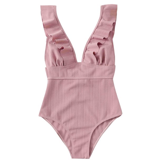 Trajes de baño de una pieza para mujer, conjuntos de bikini sin espalda con tirantes ajustables a la moda de color sólido para mujer, traje de baño para mujer
